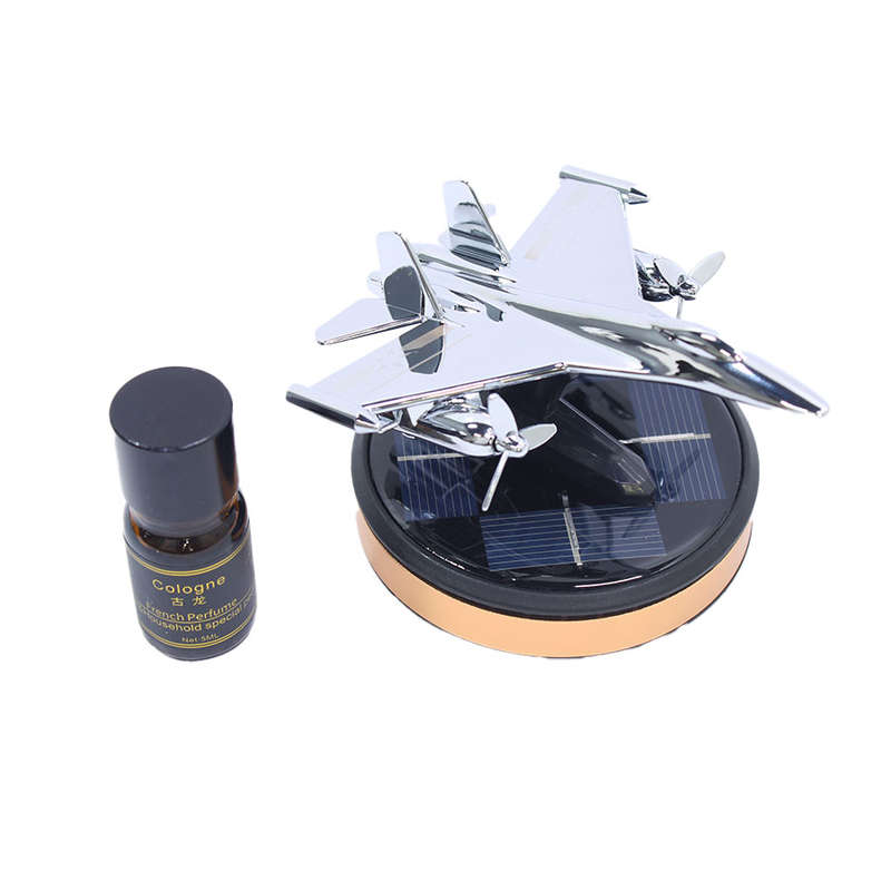 Solar Powered Dashboard Chrome Fighter Jet Air Freshener