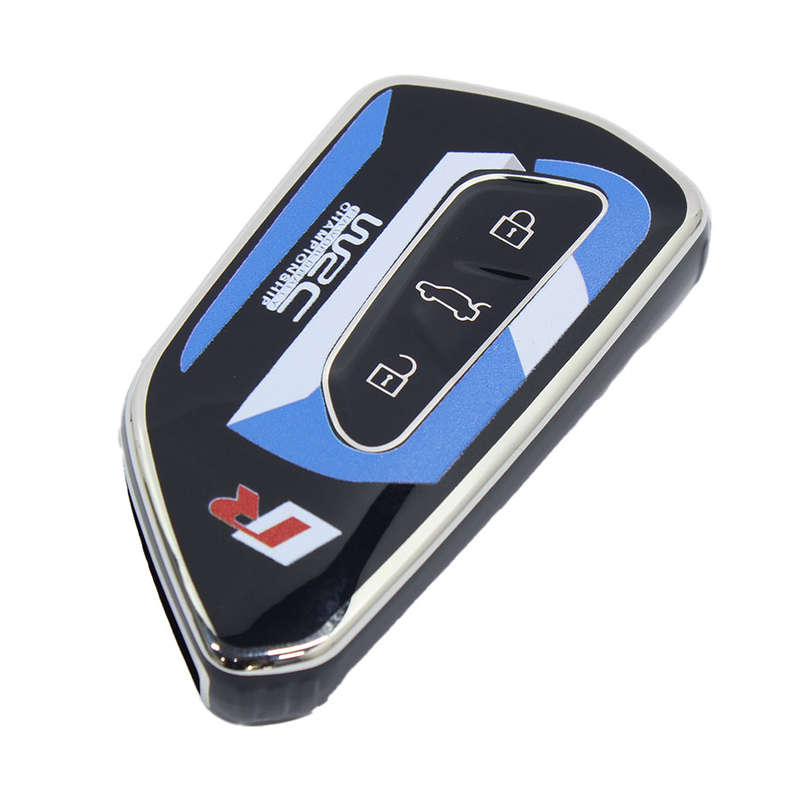 TPU Silicon Key Cover with WRC Black &amp; Silver Design for VW Golf Mk8