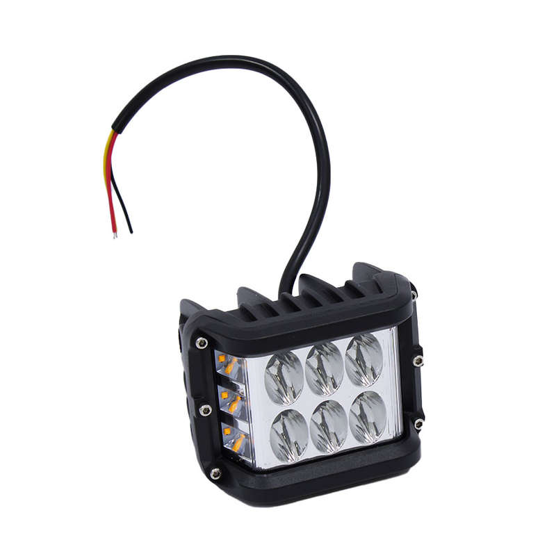 Universal 12 LED Side Shooter Lamp - White &amp; Amber (9.5x8cm)