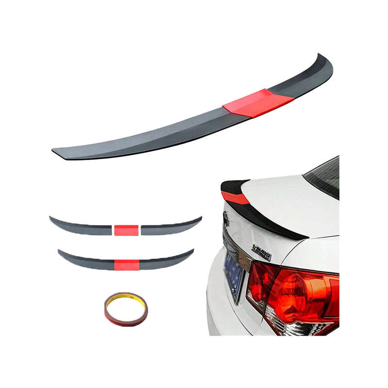 Universal 3 piece Black &amp; Red Design Rubber Bootspoiler