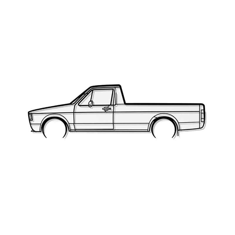 Steel Silhouette Wall Art - VW Caddy Mk2 1700X600X2