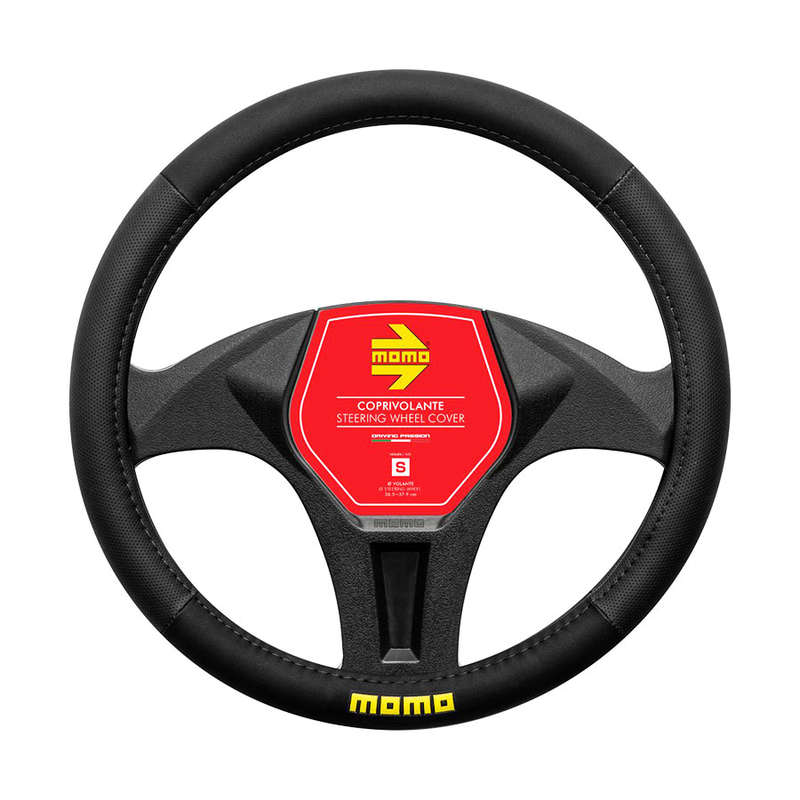MOMO Easy Black &amp; Black Steering Wheel Cover Medium