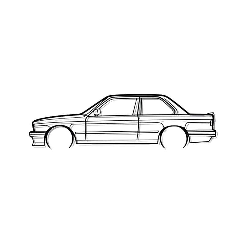 Steel Silhouette Wall Art - Bmw E30 325is 1200X425X2MM