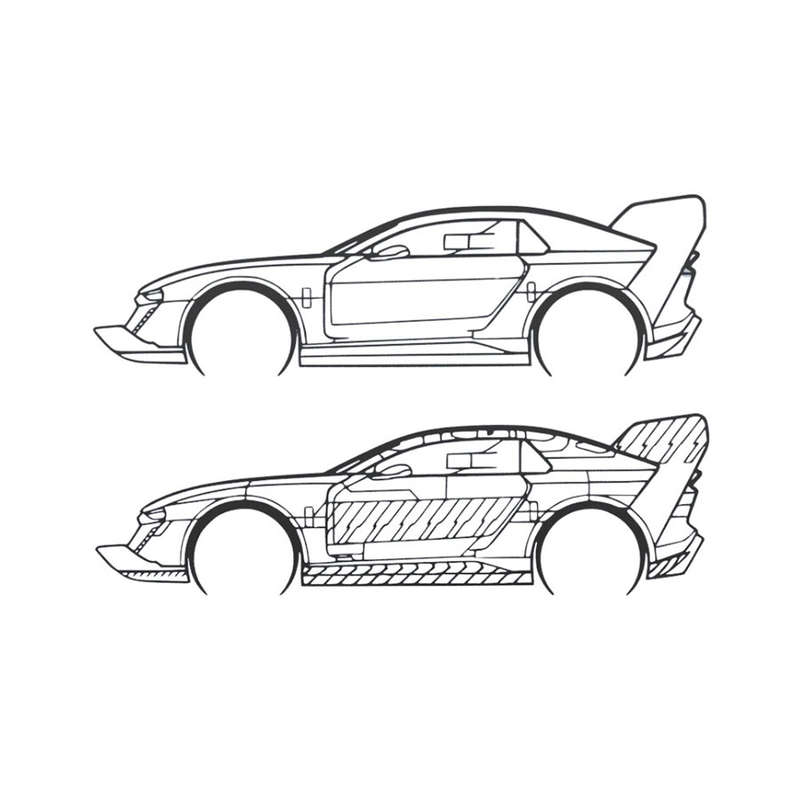 Steel Silhouette Wall Art - Audi E-Tron 600X215X2MM