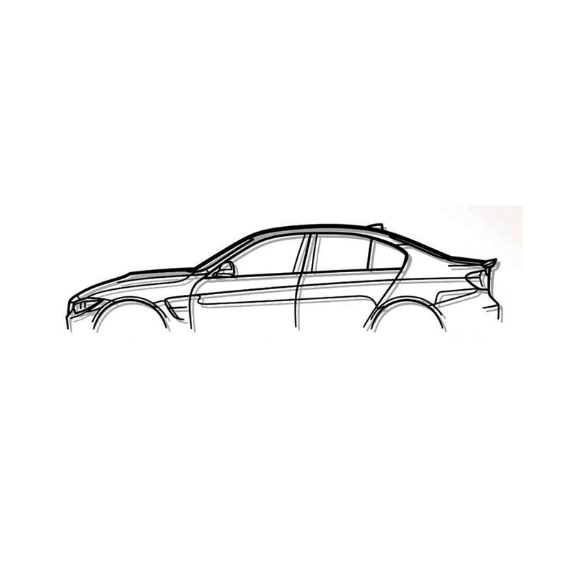 Steel Silhouette Wall Art - BMW F80 M3 1700X600X2MM