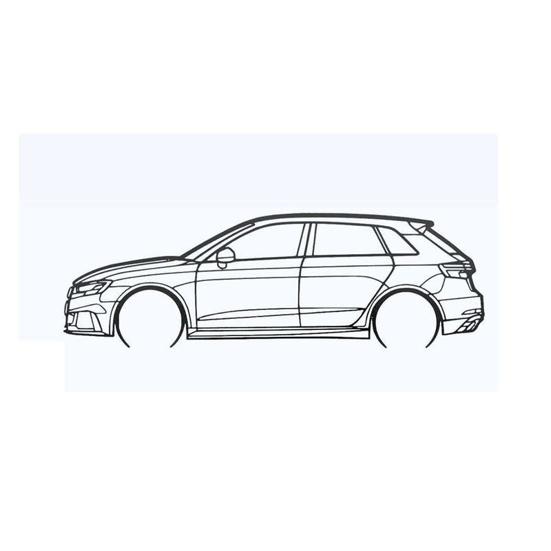 Steel Silhouette Wall Art - Audi RS3 Hatch 1700X600X2MM
