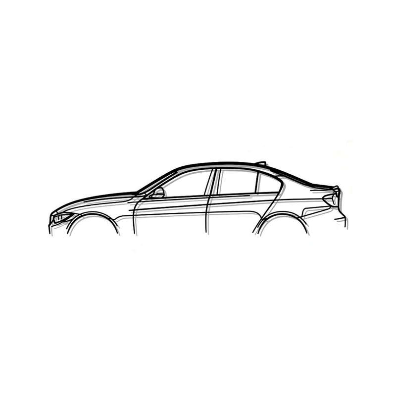 Steel Silhouette Wall Art - Bmw F30 m3 600X215X2MM