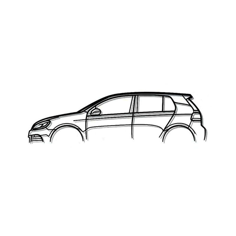 Steel Silhouette Wall Art - VW Golf Mk6 1700X600X2MM