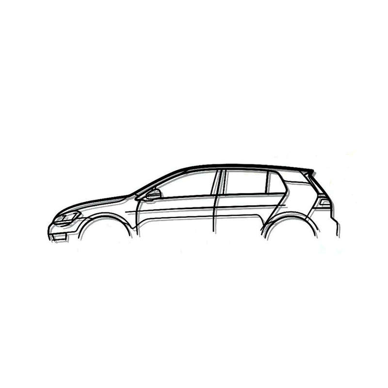 Steel Silhouette Wall Art - VW Golf Mk7 1200X425X2MM
