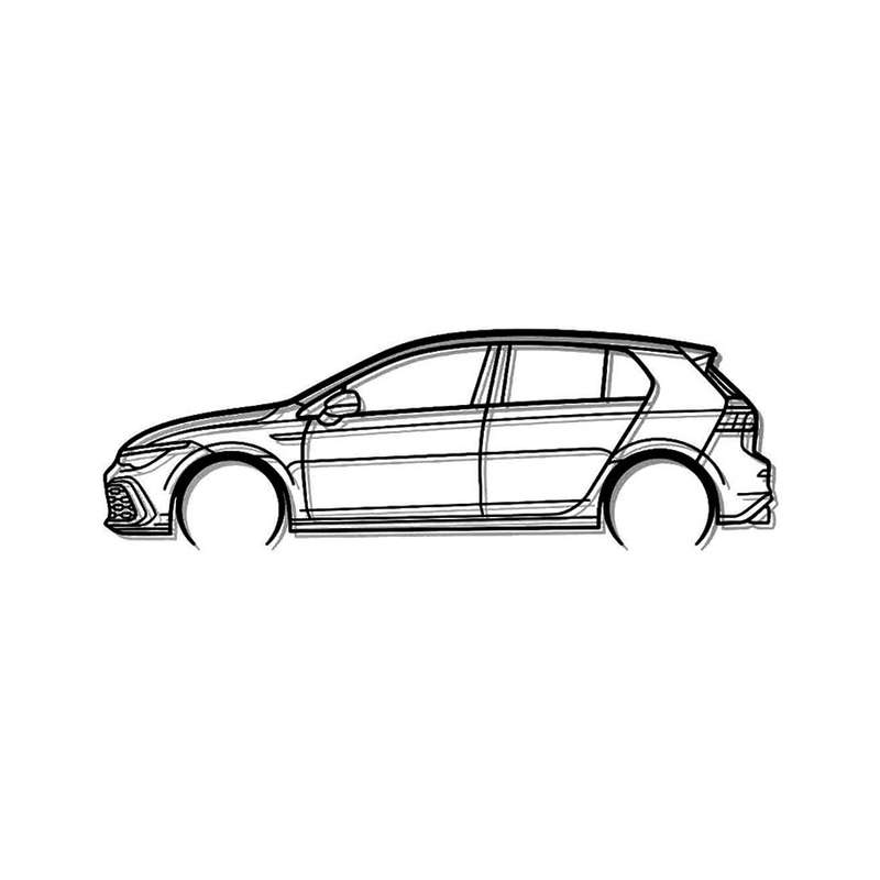 Steel Silhouette Wall Art - VW Golf Mk8 1700X600X2MM