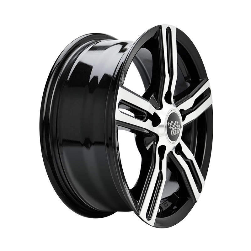 16" SSW S126 5/160 Black with HyperSilver Face Alloy Wheels