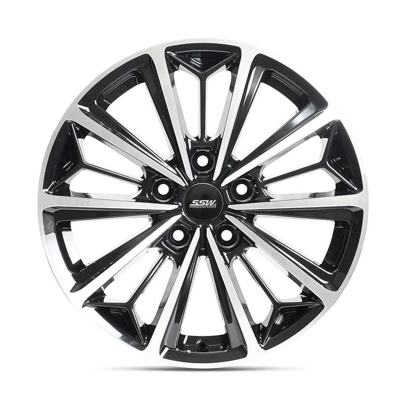 17" SSW S408 5/120 Black with Polished Face Alloy Wheels
