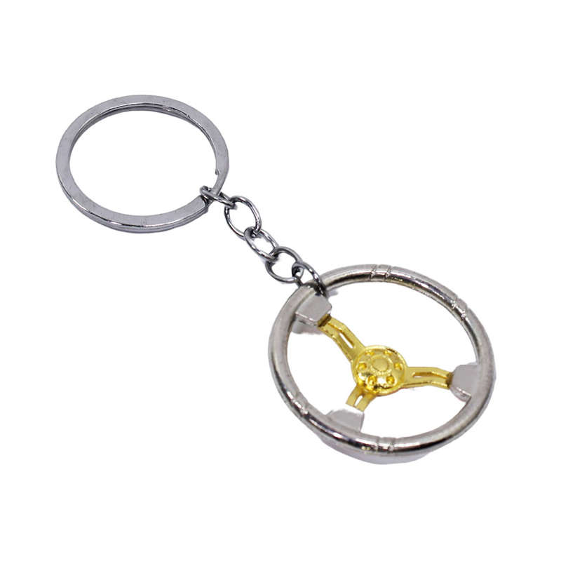 Gold and Silver Steering Wheel Keyring