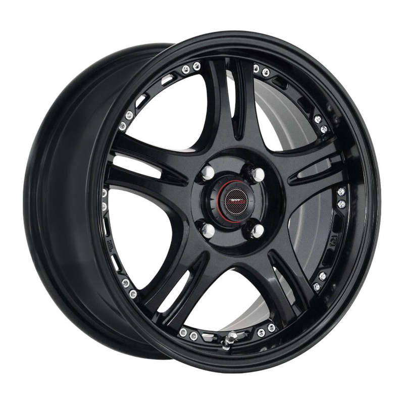 15" A-Line Midnight 4/100 Velvet Black with silver Rivet Alloy Wheels