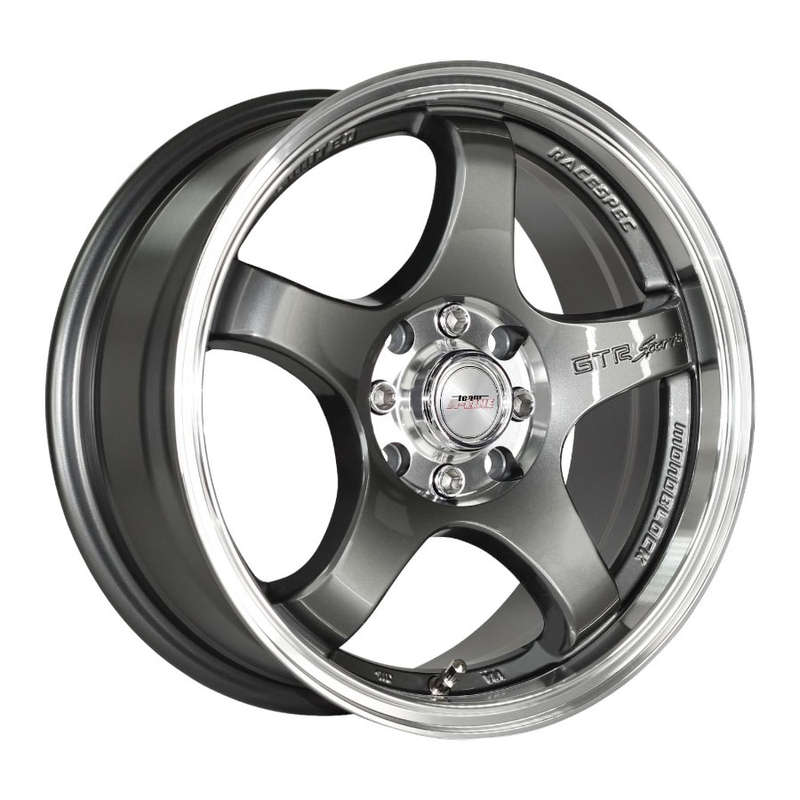 15" A-Line Rocco 4/100 & 4/108 Gunmetal Machined Lip Alloy wheels