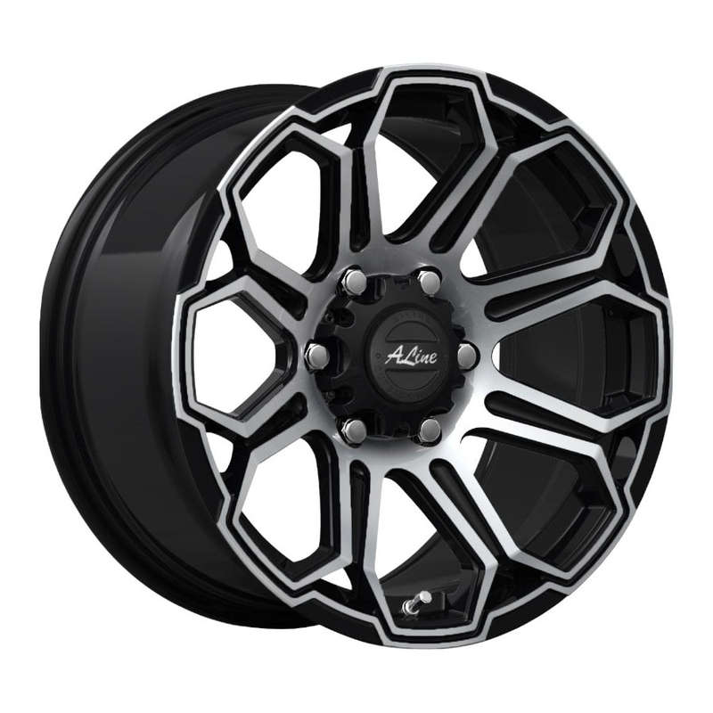 18" A-Line Terminator 6/139 Black Machine Face Alloy Wheels