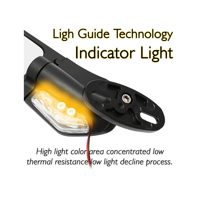 Universal Winglet Stealth Rear View Mirror with LED Indicator (large)