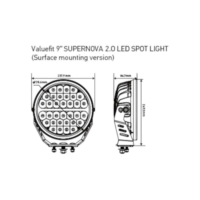 Hella VF7209 9" LED Super Nova 2.0 Spotlight (each)