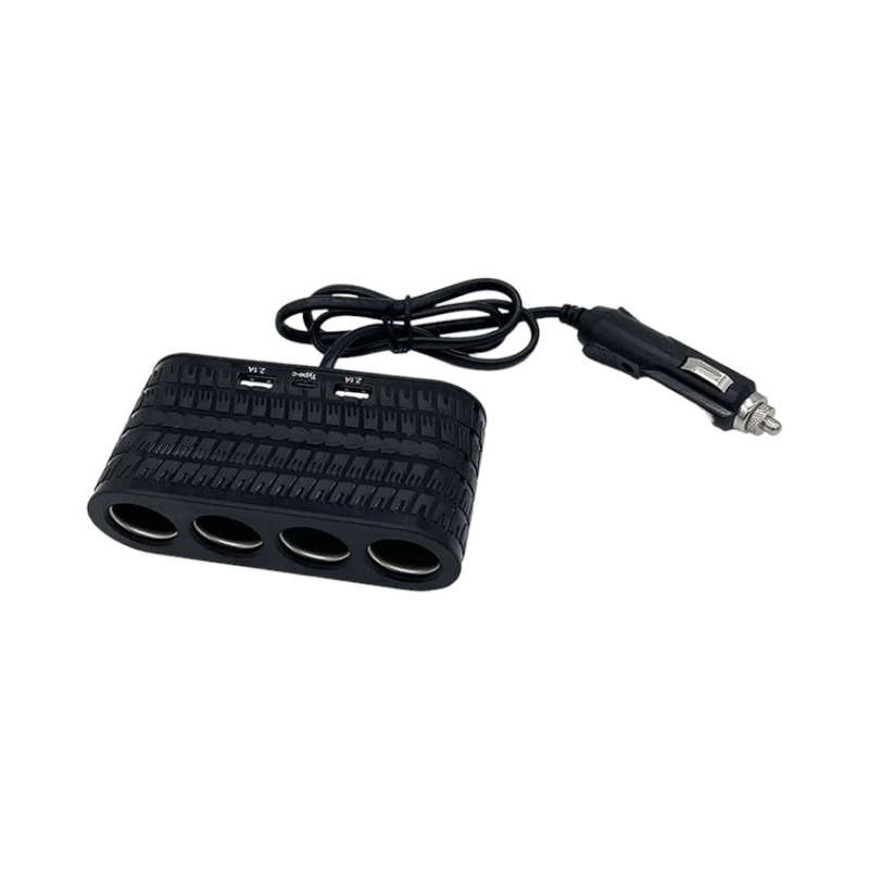4 Way Car Charger Cigarette Lighter Splitter Power with USB