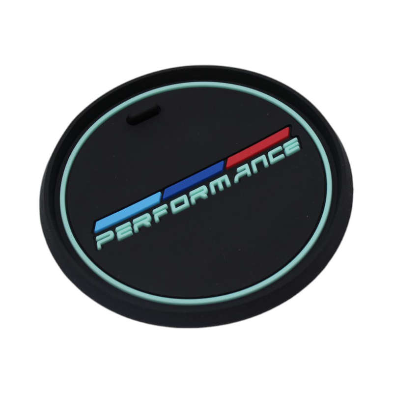 Performance Blue &amp; Red Strip Design Car Cupholder Coasters (75mm diametre)