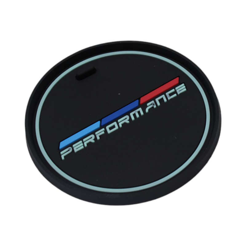 Performance Blue &amp; Red Strip Design Car Cupholder Coasters (65mm diametre)