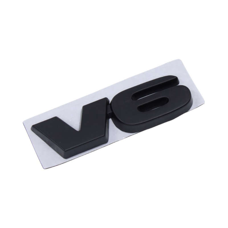 V6 Matt Black Stick on Badge