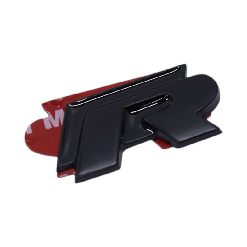 R Matt Black &amp; Red Grille Badge