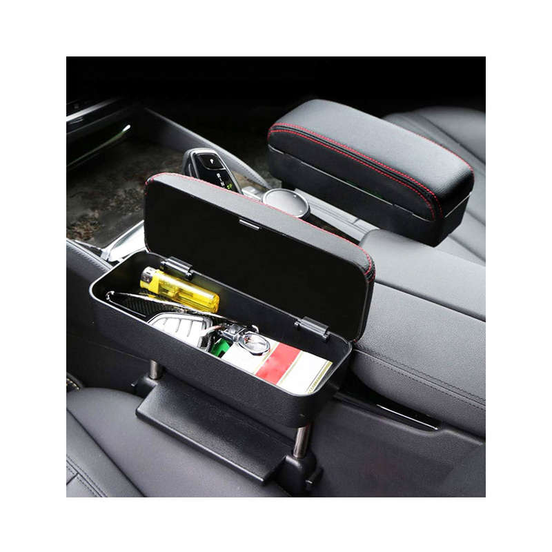 Slim-Line Black with Red Stitches Armest and Storage Console