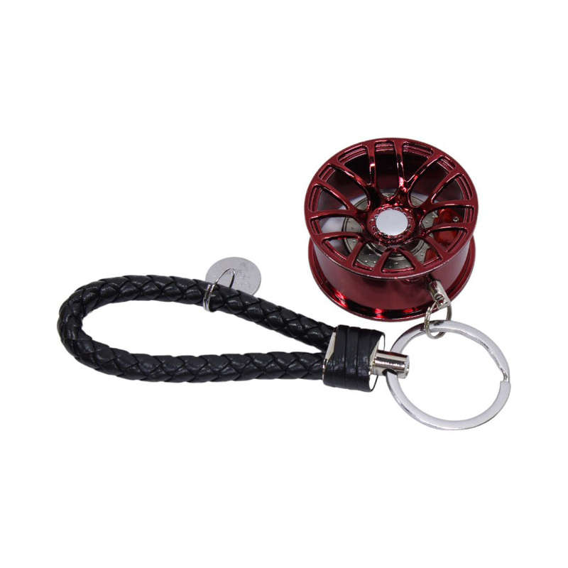 Hockenheim Alloy Wheel &amp; Disc Keyring with Strap (Red)