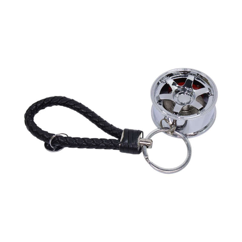 JDF Alloy WWheel &amp; Disc Keyring with Strap (Chrome)