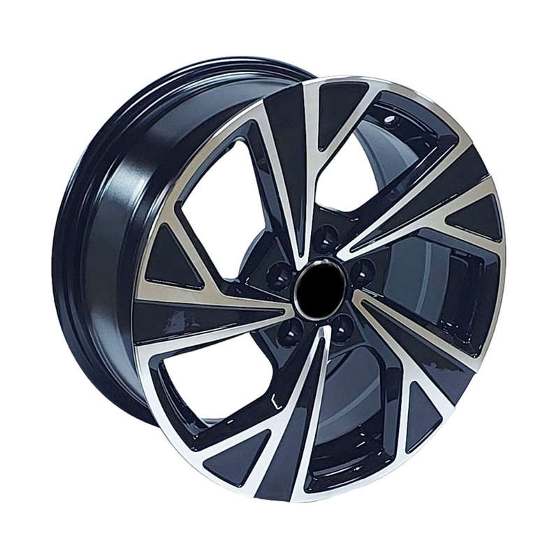 15" GR152007 5/112 Black Machine Face Alloy Wheels