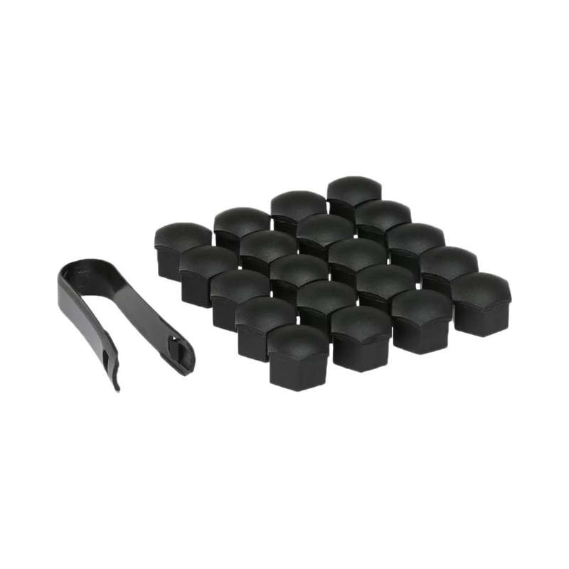 17mm Anti-Theft Wheel Nut Covers including Tool (Black)