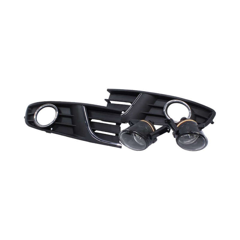 Round Foglights with Grille &amp; Chrome Beading for VW Polo 2014 (pair)