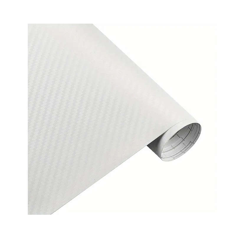 3D Carbon Fibre Vinyl Wrap Strip - 127x10cm (White)