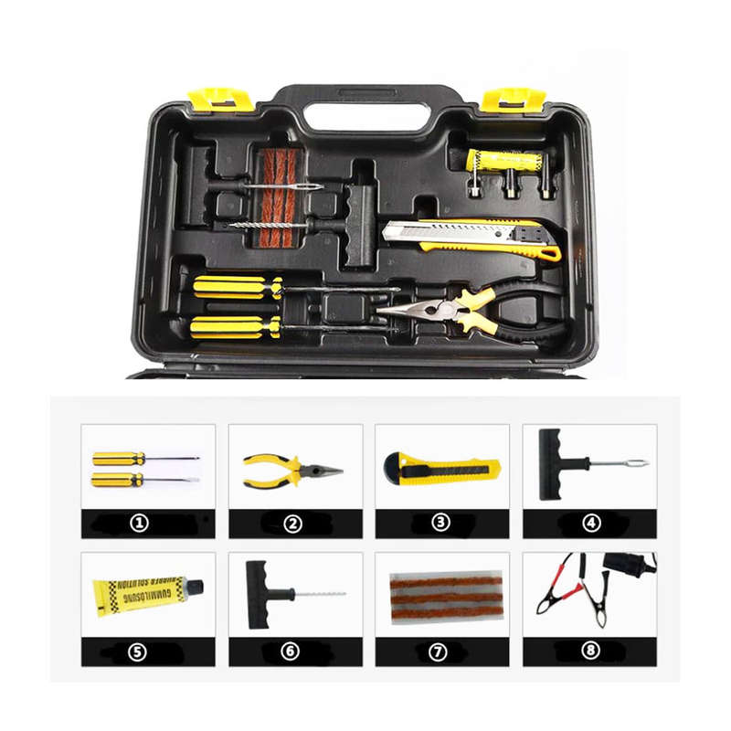 Portable Metal Double Cylinder Air Compressor and Tool Kit