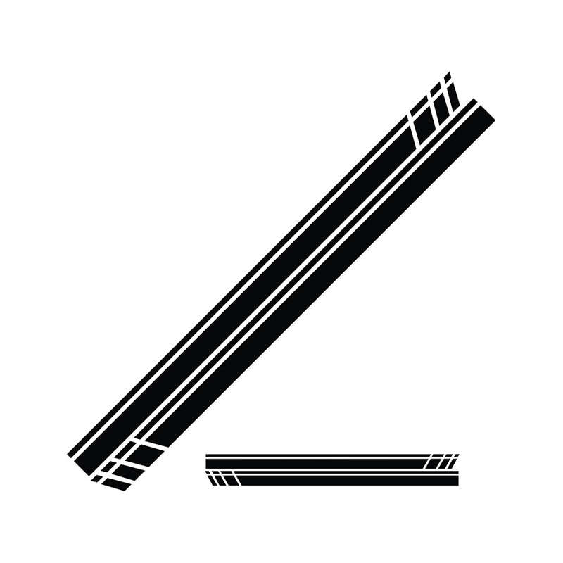 Vinyl Door Livery Sticker Kit for VW Polo - Black Stripe Design
