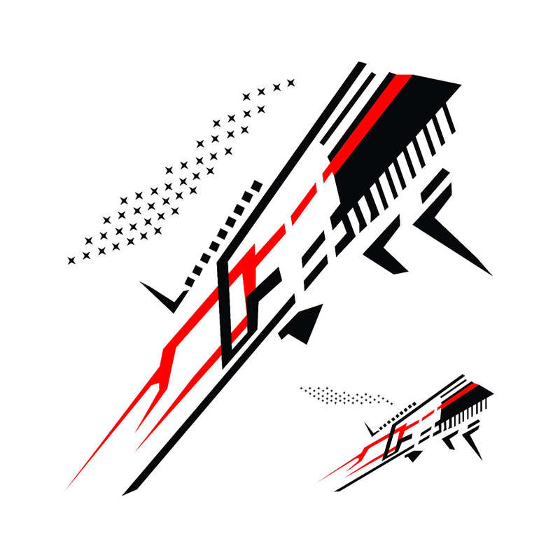 Vinyl Door Livery Sticker Kit for Volkswagen - 2 tone Techno Design