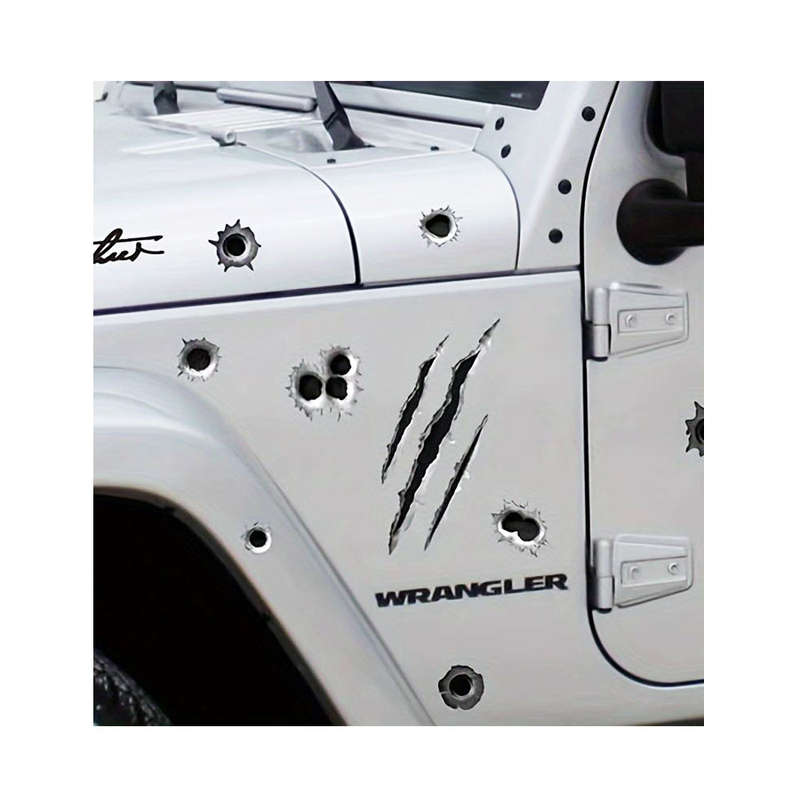3D Realistic Bullet Hole Vinyl Sticker Kit (A4 sticker Sheet) Type 1