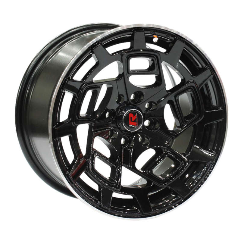 15" GR155639 4/100 &amp; 4/108 Black Machine Lip Alloy Wheels