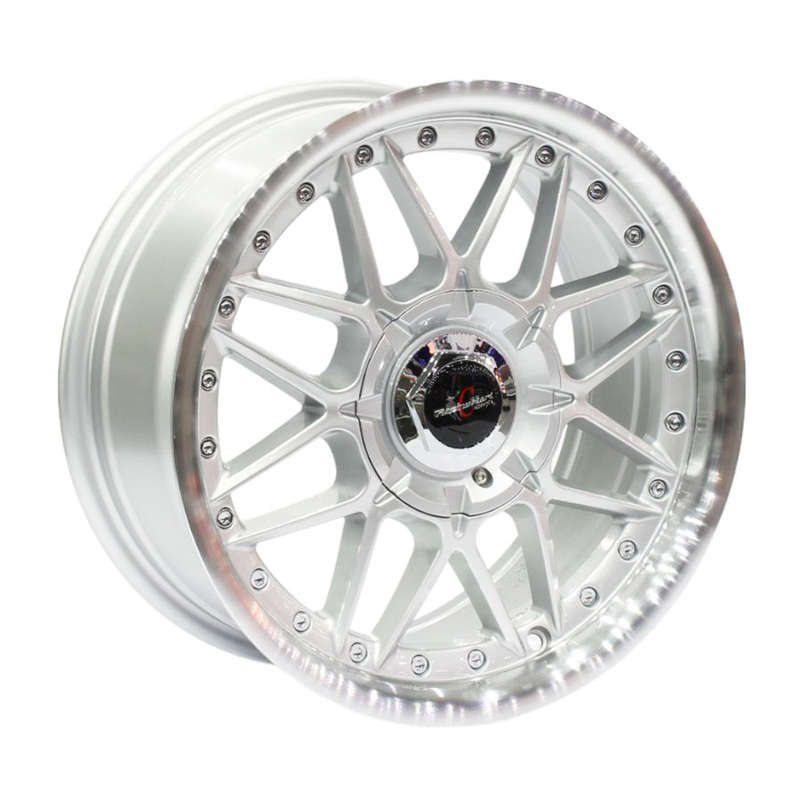 15" Racing Hart CVX 4/100 &amp; 4/108 Silver Machine Lip Alloy Wheels