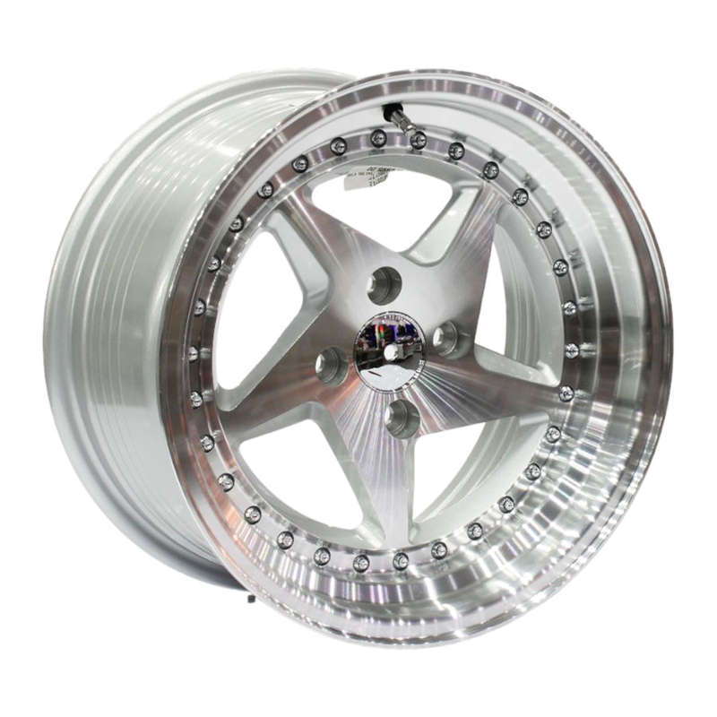 15" M7903 4/100 Silver Machine Lip Alloy wheels