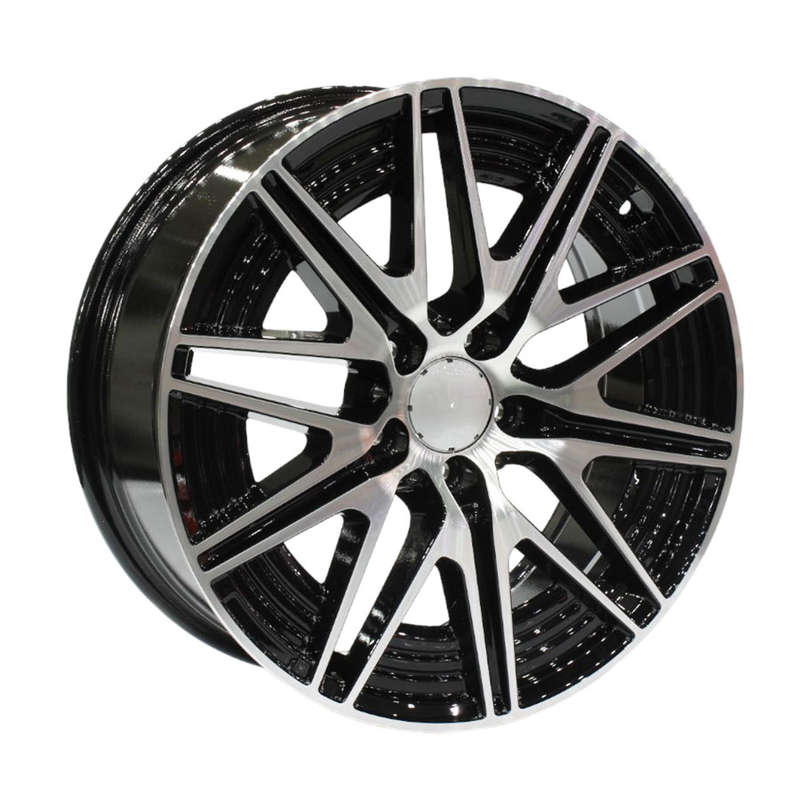 18" QS 0102 5/112 Black Machine Face Alloy Wheels