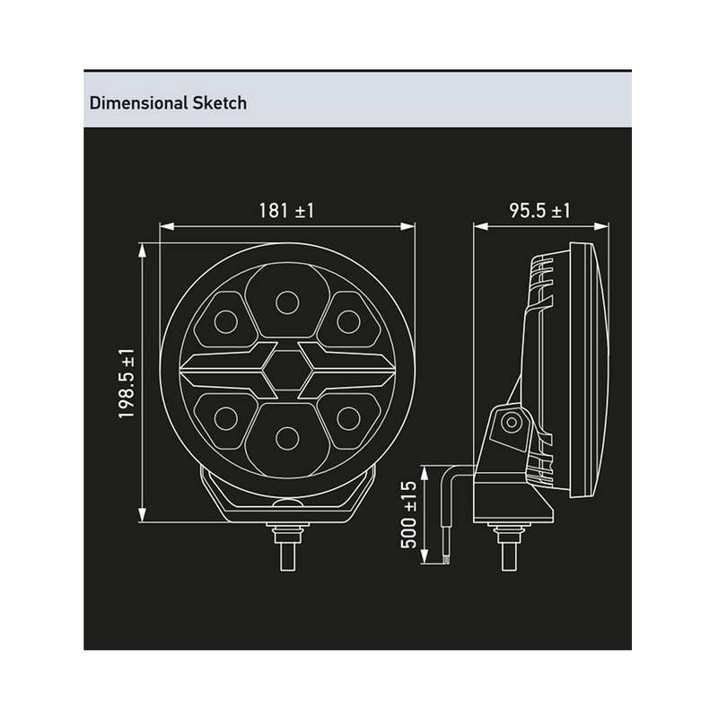 Hella ValueFit FJ8071 Blade Series 7" Round LED Spotlight