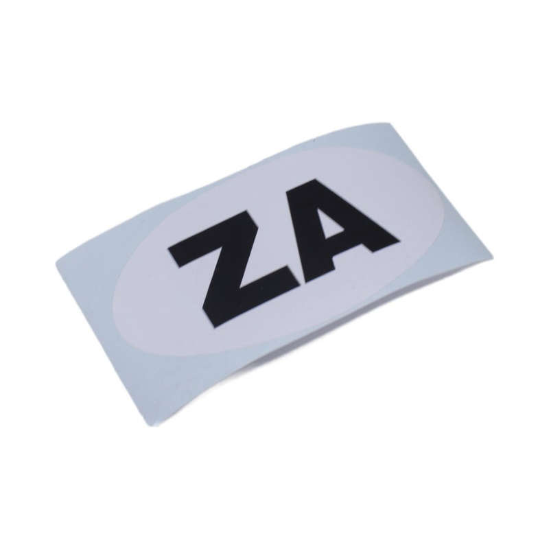 Oval ZA South Africa Black &amp; White Vinyl Sticker - 12x6cm