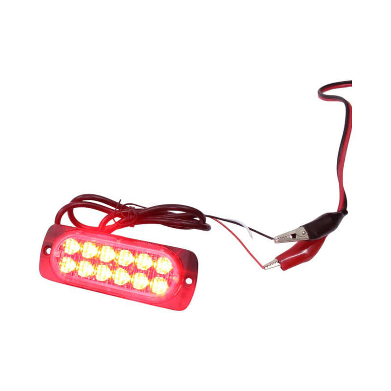 Universal Body or Grille Mount Strobe Light - Red (11x4cm)