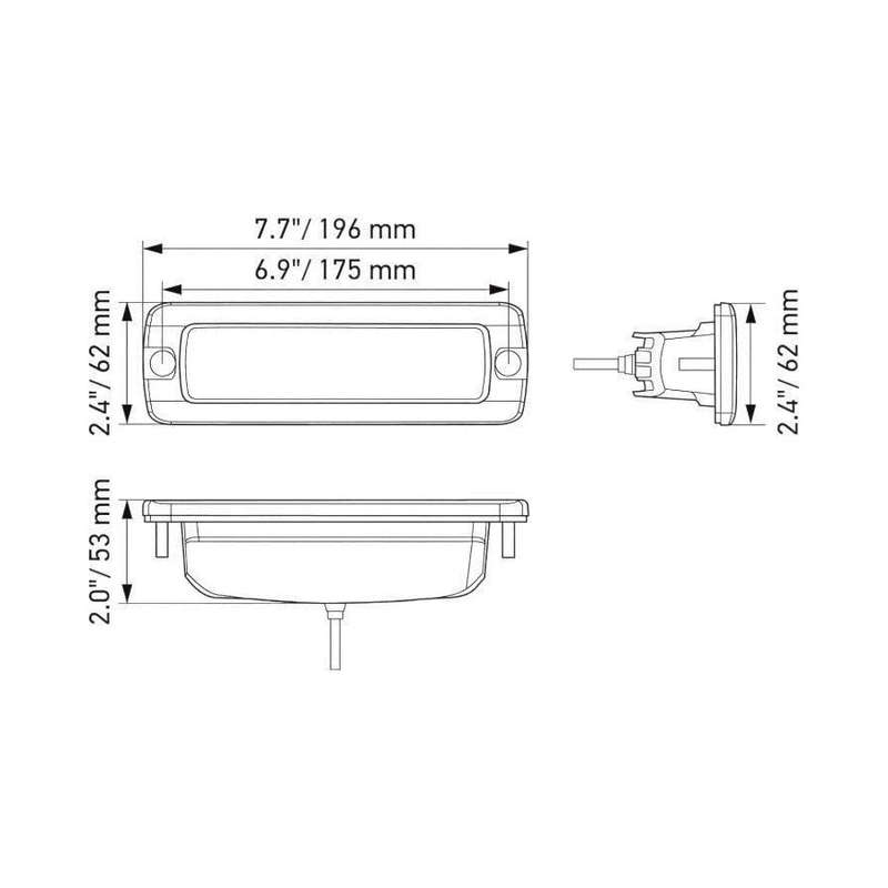 Hella Black Magic LED Mini Lightbar 6.2 Single Flush Mount (Flood)