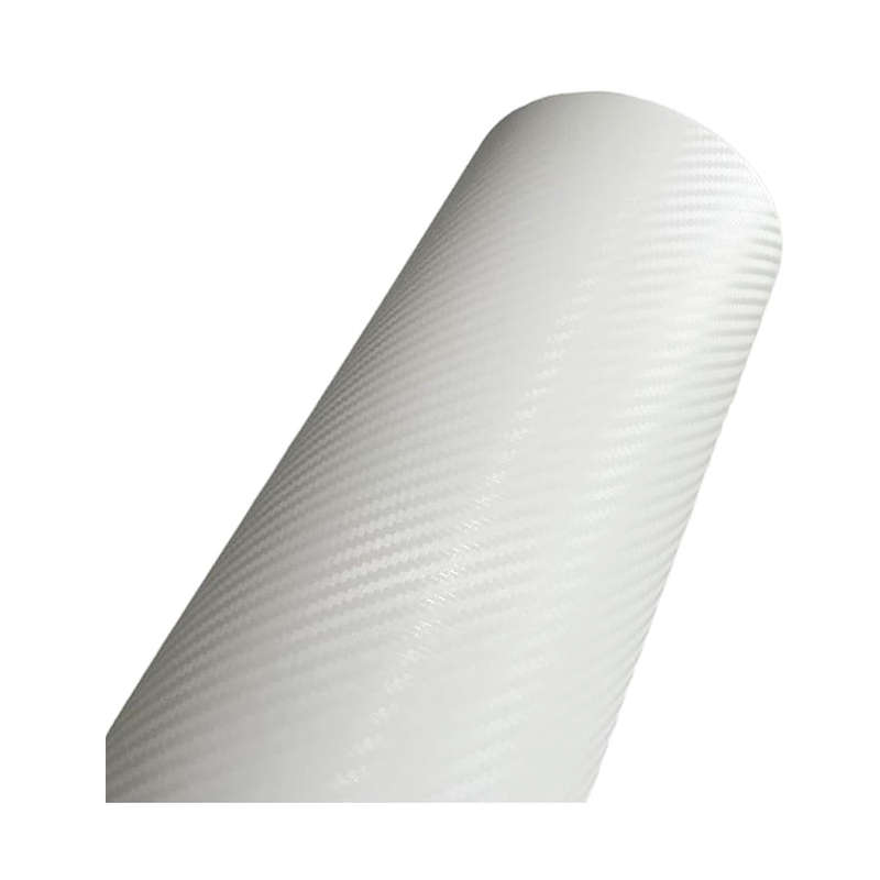 Carbon Fibre Vinyl Adhesive Sheet - White (200x125cm)