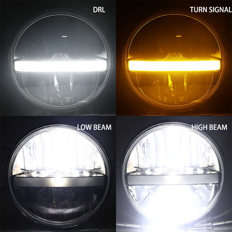 LED360 7" High/Low Beam Universal Headlight with DRL &amp; Indicator (pair)