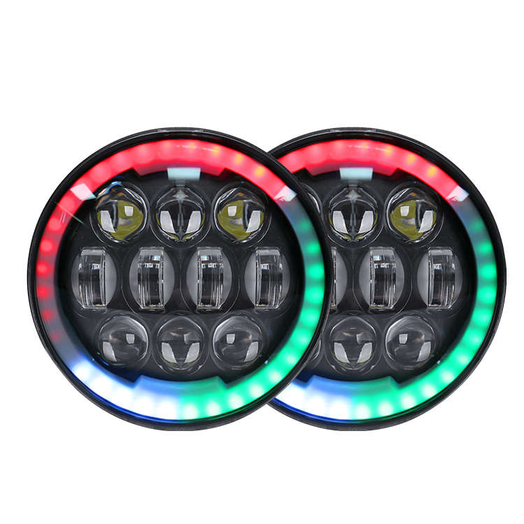 LED360 5.75" High/Low Beam 80w CREE LED Headlight with RGB Lighting Control (suitable for Harley ...