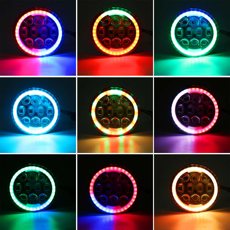 LED360 5.75" High/Low Beam 80w CREE LED Headlight with RGB Lighting Control (suitable for Harley ...